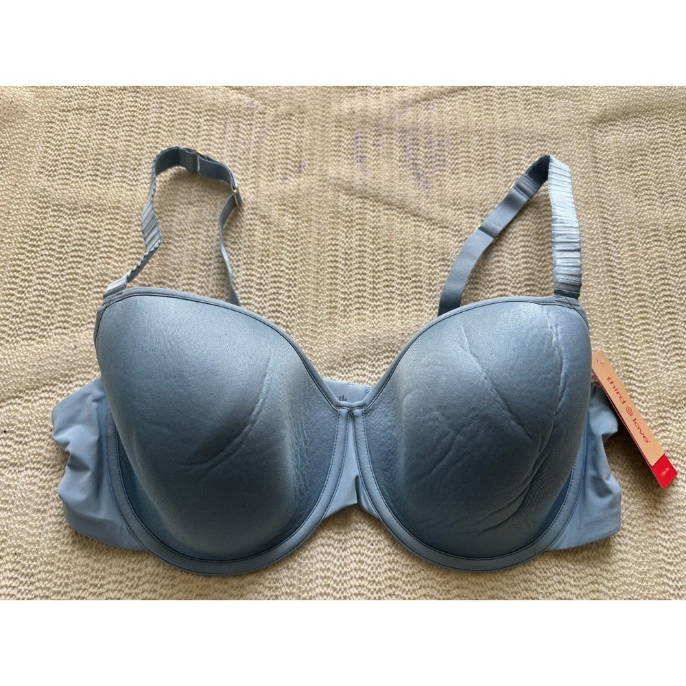ThirdLove 24/7 Classic T-Shirt Bra 38D Lake Blue Underwire Contour NWT